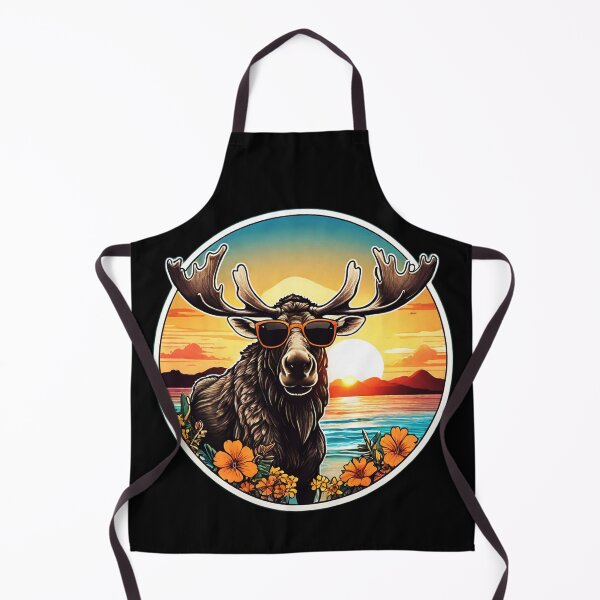 Item preview, Beach Bum Moose with Sunglasses at Sunset in Hawaii designed and sold by NautiChic.