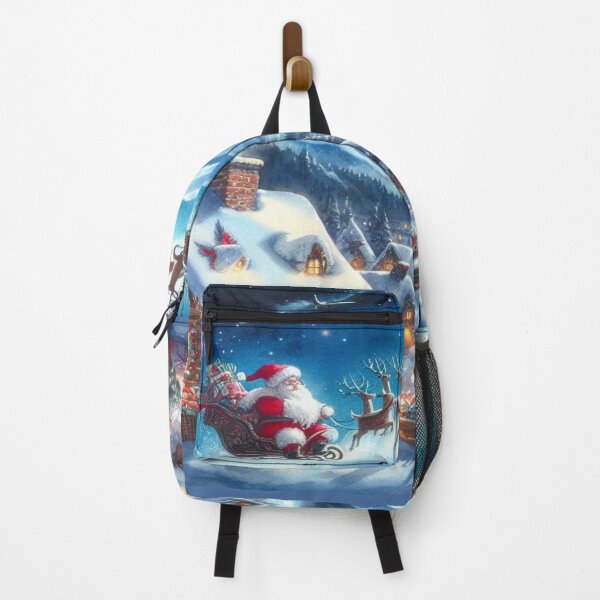 Item preview, Leo and Santa Claus: A magical flight over the snowy village in watercolor style designed and sold by FotoworldEdel.
