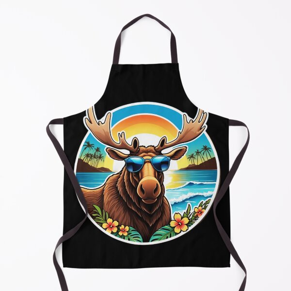 Item preview, Beach Bum Elk Head with Sunglasses at Sunset in Hawaii designed and sold by NautiChic.