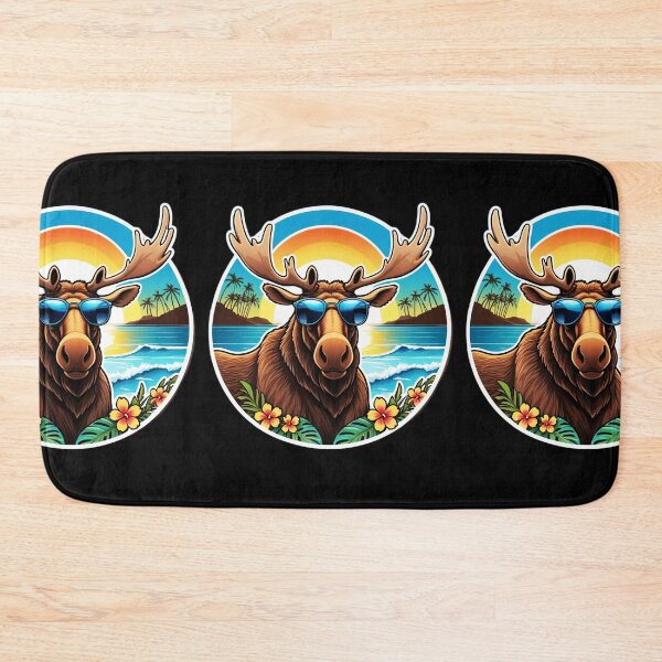 Item preview, Beach Bum Elk Head with Sunglasses at Sunset in Hawaii designed and sold by NautiChic.