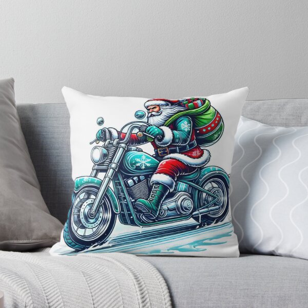 Item preview, Biker Santa Riding a Motorcycle Christmas Design designed and sold by AIARTIST1.