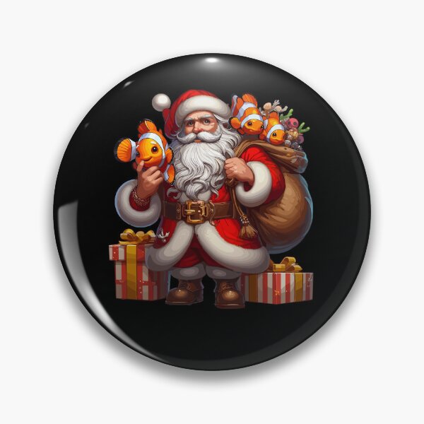 Item preview, American Santa Claus Holding Clownfish Present Xmas designed and sold by Artistoos.