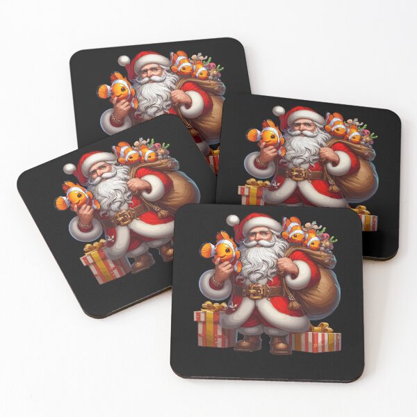 Item preview, American Santa Claus Holding Clownfish Present Xmas designed and sold by Artistoos.