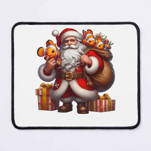 Item preview, American Santa Claus Holding Clownfish Present Xmas designed and sold by Artistoos.