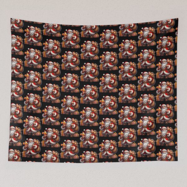 Item preview, American Santa Claus Holding Clownfish Present Xmas designed and sold by Artistoos.