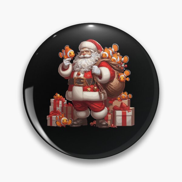 Item preview, American Santa Claus Holding Clownfish Present Xmas designed and sold by Artistoos.