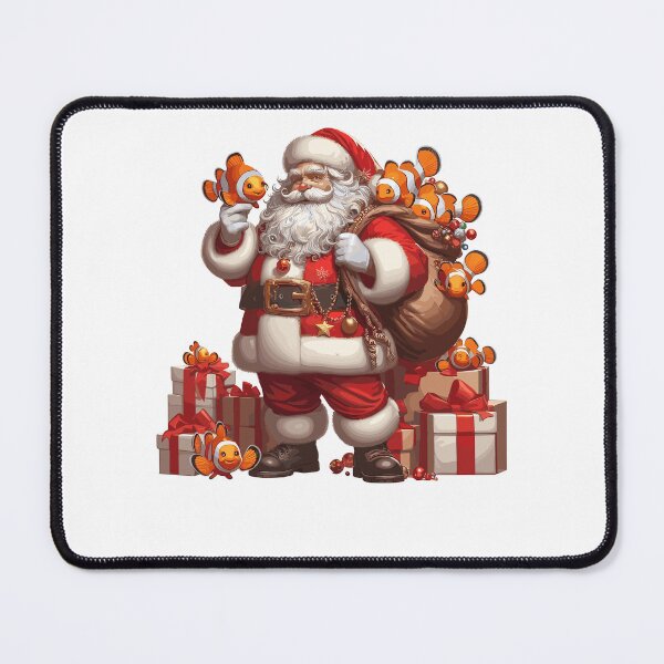 Item preview, American Santa Claus Holding Clownfish Present Xmas designed and sold by Artistoos.