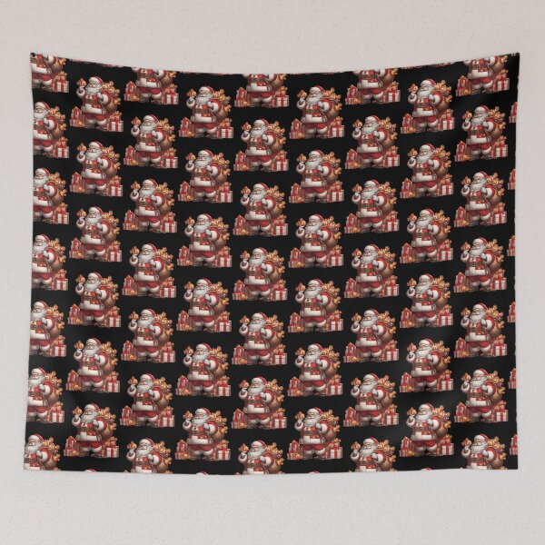 Item preview, American Santa Claus Holding Clownfish Present Xmas designed and sold by Artistoos.
