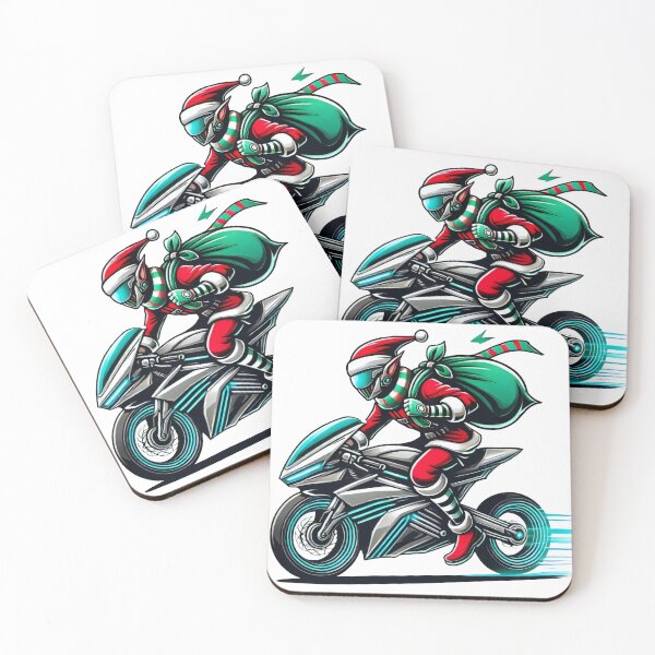 Item preview, Santa Riding a Futuristic Motorcycle designed and sold by lubushop1.