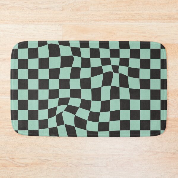 Item preview, Distorted chessboard - optical illusion/ black and pastel turquoise. designed and sold by My-fake-places.