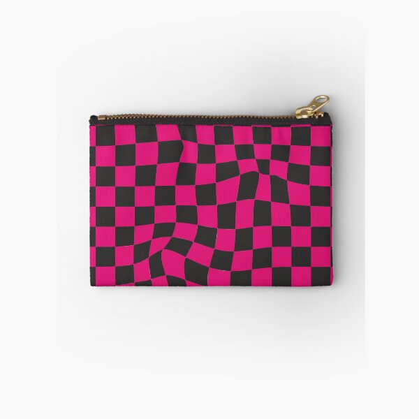 Item preview, Distorted chessboard - optical illusion/ black and raspberry. designed and sold by My-fake-places.