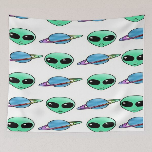 Item preview, aliens and planets pattern designed and sold by leen12 Art Designs Prints.