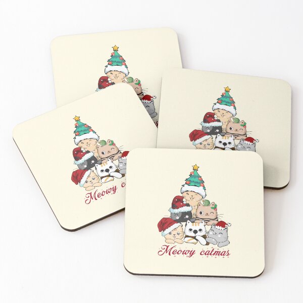Item preview, Meowy Catmas Tree designed and sold by NettiesWallArt.