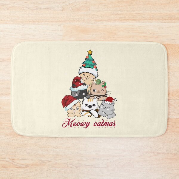 Item preview, Meowy Catmas Tree designed and sold by NettiesWallArt.