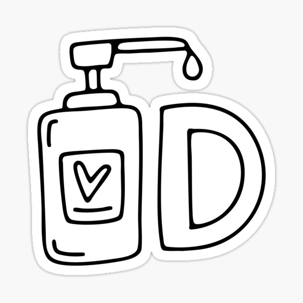 Vista previa del artículo con la obra «Una botella dispensadora al lado de la letra D», diseñado y vendido por rasagamastore.