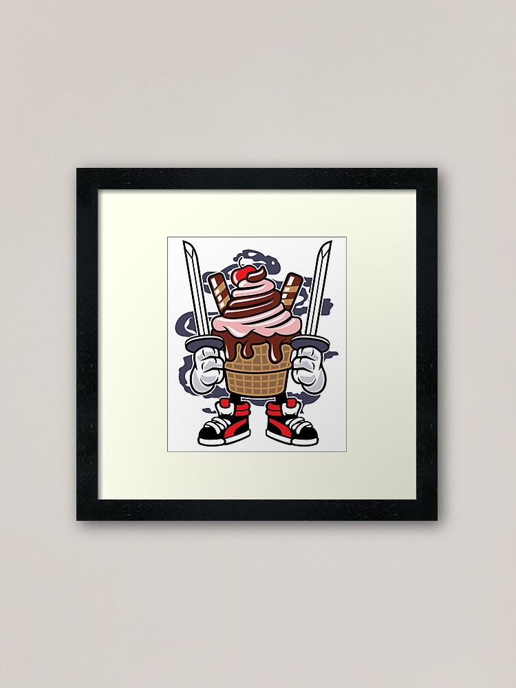 Ninja Ice Cream Samurai Cartoon Art Board Print for Sale by ThatMerchStore