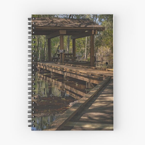 Item preview, Lettuce Lake Park Tampa Florida Picnic Shelter Reflection wooden deck extends through a serene forested swamp area designed and sold by EyezWatchin.