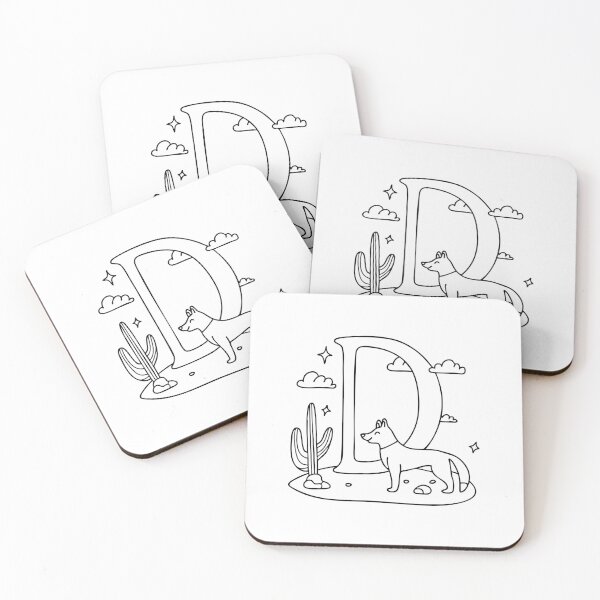 Item preview, Dingo at Desert beside letter D designed and sold by rasagamastore.