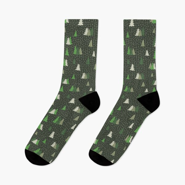 Item preview, Christmas Snow Trees, Pine Forest /Woodland Traditional Green Colorway  designed and sold by IrenicBears.