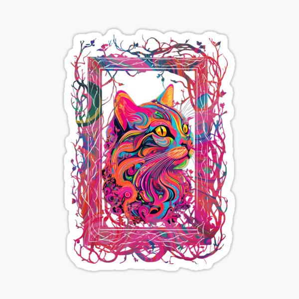 Psychedelic Cat Sticker