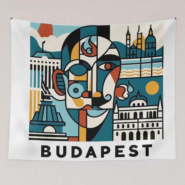 Item preview, Budapest, Hungary – Minimalist Cubic Art Design designed and sold by OzzFrequency.