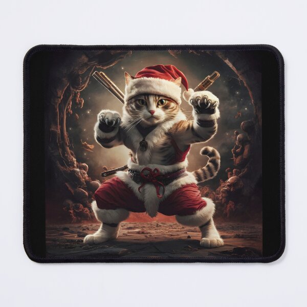 Artikelvorschau, Martial Arts Xmas Ninja Warrior Cat entworfen und verkauft von FunnyBums.
