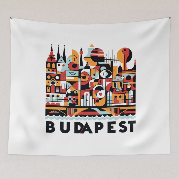 Item preview, Budapest, Hungary – Minimalist Cubic Art Design designed and sold by OzzFrequency.