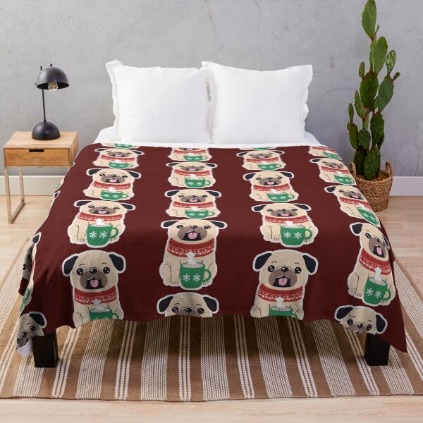 Item preview, Cozy Christmas Pug with Hot Cocoa designed and sold by MarCreativArt.