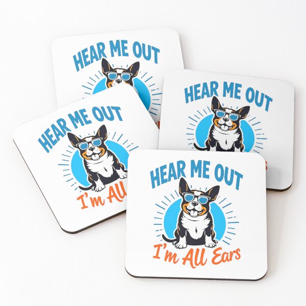 Item preview, "Hear Me Out I’m All Ears" Funny Quote - Cool Corgi Cartoon Design designed and sold by MystiqSlav.