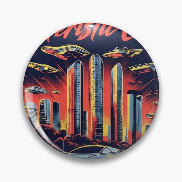 Item preview, Futuristic Cityscape Illustration With Vibrant Color Palette designed and sold by estampavibe.