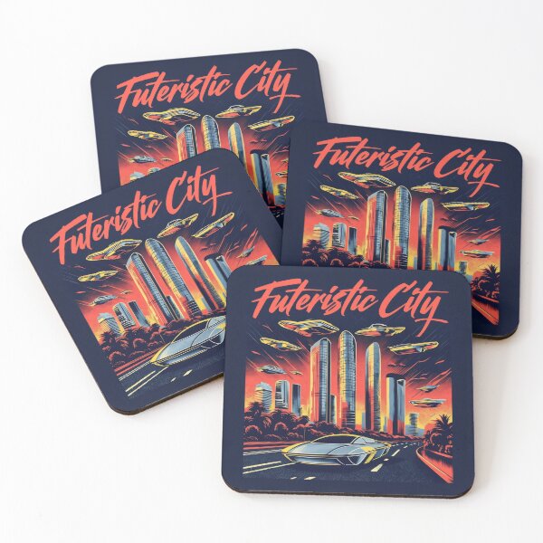 Item preview, Futuristic Cityscape Illustration With Vibrant Color Palette designed and sold by estampavibe.