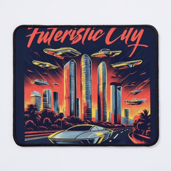 Item preview, Futuristic Cityscape Illustration With Vibrant Color Palette designed and sold by estampavibe.