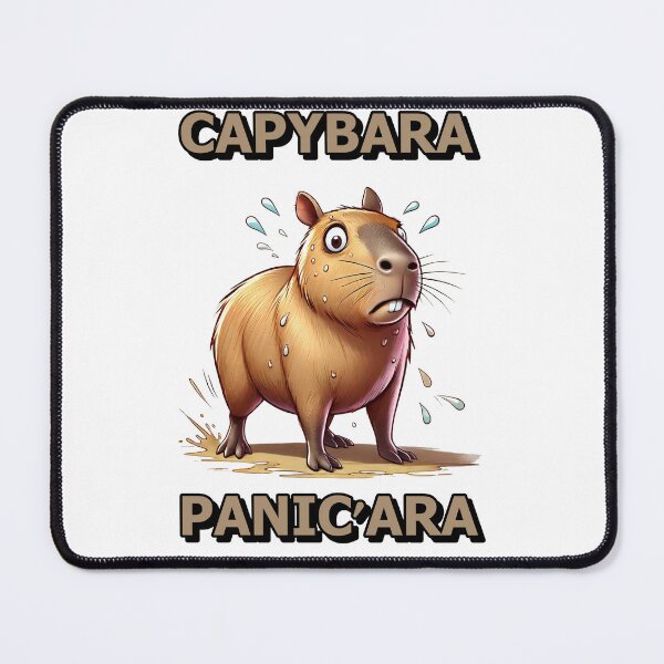 Item preview,  Chadcapy Panicked Capybara: A Semi-Realistic Cartoon Illustration designed and sold by UrbanCanvvas.