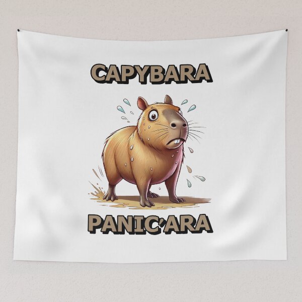 Item preview,  Chadcapy Panicked Capybara: A Semi-Realistic Cartoon Illustration designed and sold by UrbanCanvvas.