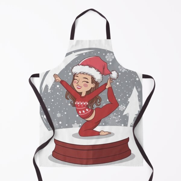 Item preview, Snow Globe Santa Yoga Pilates Girl Funny Fitness Christmas designed and sold by DesignNadine.
