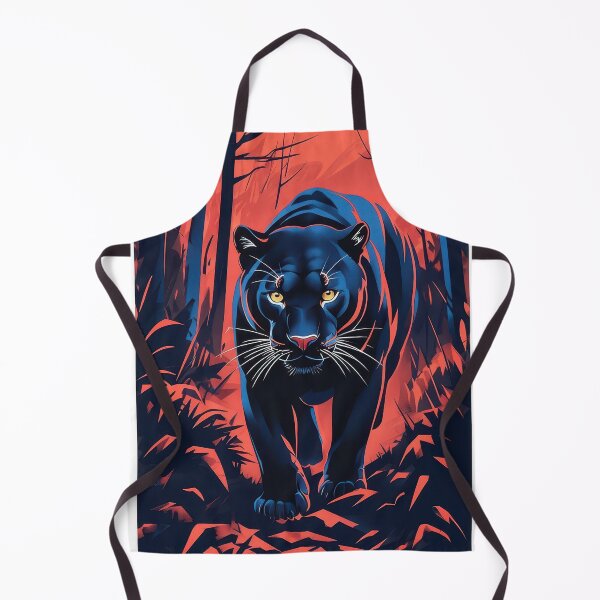 Item preview, Black Panther Illustration In Neon Noir Forest Setting designed and sold by estampavibe.