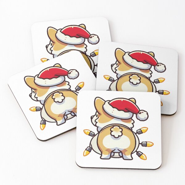 Item preview, Corgi Butt with Santa Hat and Festive Lights – Funny Christmas Dog Design designed and sold by AIARTIST1.