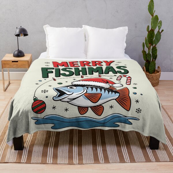 Item preview, Merry Fishmas Fishing Christmas designed and sold by DomTeesHaven.