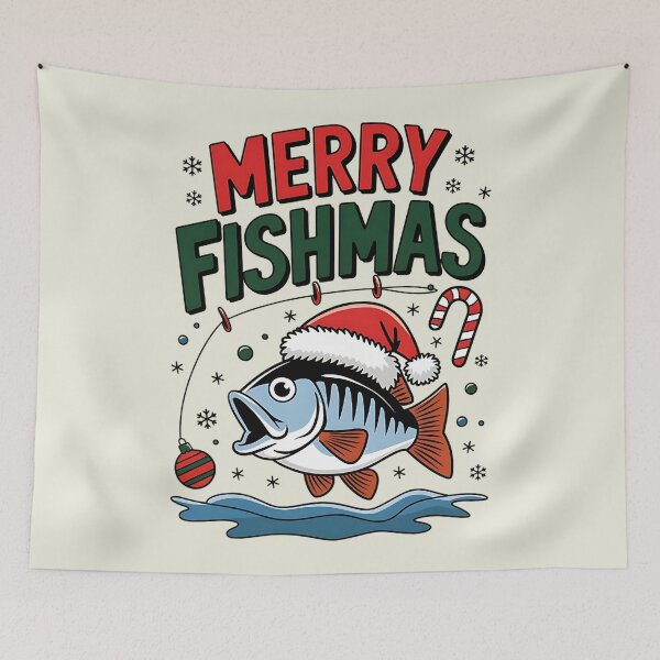 Item preview, Merry Fishmas Fishing Christmas designed and sold by DomTeesHaven.