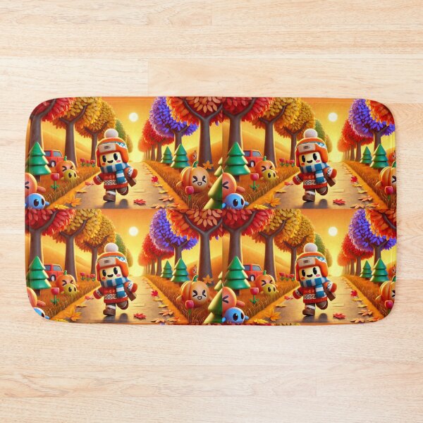 Item preview, Autumn-Themed Design Featuring A Brawl Stars Character In Winter Clothing Walking Through A Vibrant Fall Landscape - Original Concept Design designed and sold by HAYKA PRIME SHOP MARKET PLACE.