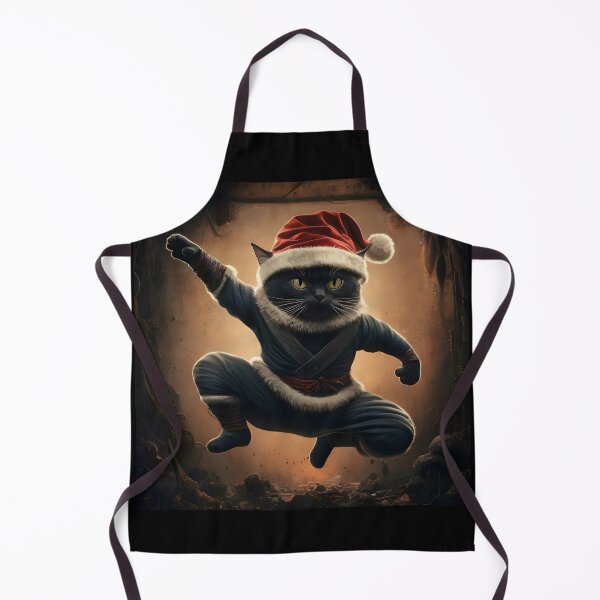 Item preview, Martial Arts Xmas Ninja Warrior Cat designed and sold by FunnyBums.