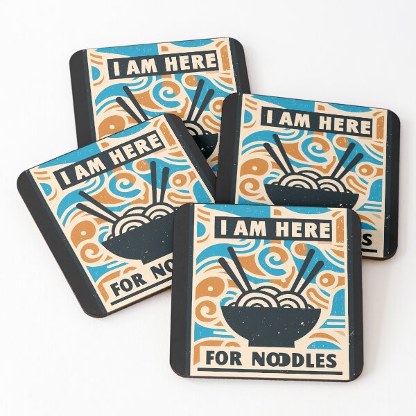 Item preview, I Am Here for Noodles – Minimalist Cubic Art Design designed and sold by OzzFrequency.