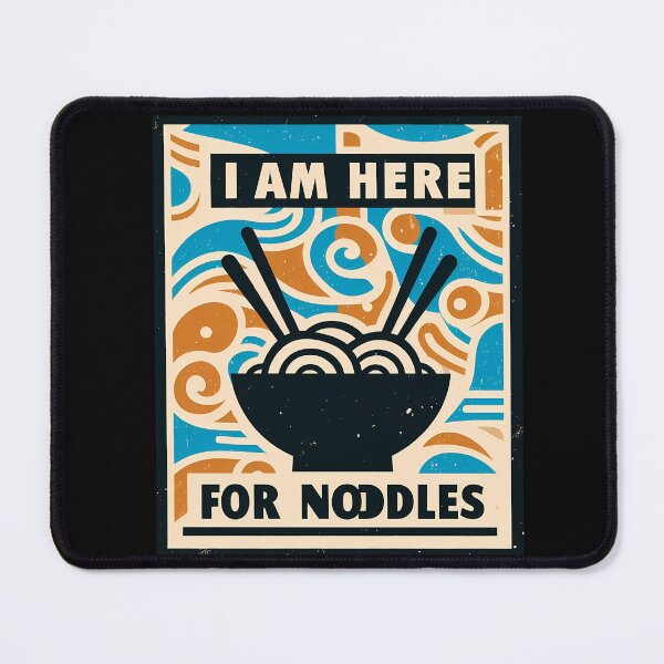 Item preview, I Am Here for Noodles – Minimalist Cubic Art Design designed and sold by OzzFrequency.