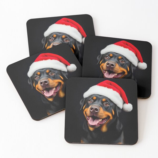 Item preview, Merry Christmas Rottweiler with Santa hat  designed and sold by Kaleddis.
