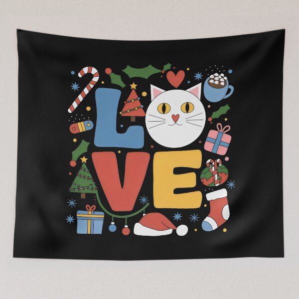 Item preview, Festive Feline Love designed and sold by Firas Aljazzar.