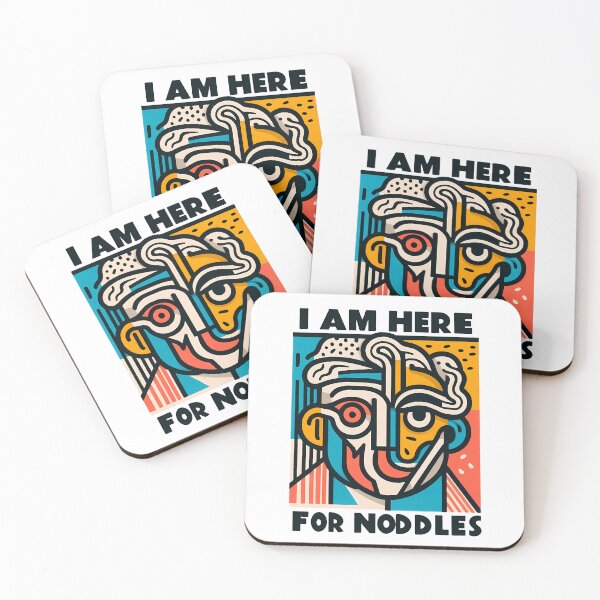 Item preview, I Am Here for Noodles – Minimalist Cubic Art Design designed and sold by OzzFrequency.