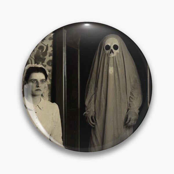 Item preview,  Creepy Horror Ghost with a woman old vintage photograph haunted house designed and sold by Vintage Designs +.