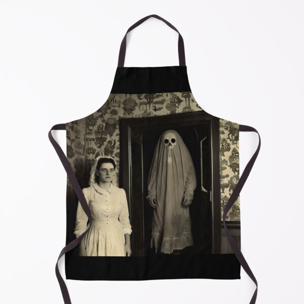 Item preview, Creepy Horror Ghost with a woman old vintage photograph haunted house designed and sold by Vintage Designs +.
