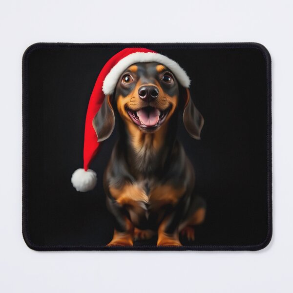 Item preview, Merry Christmas Dachshund with Santa hat designed and sold by Kaleddis.
