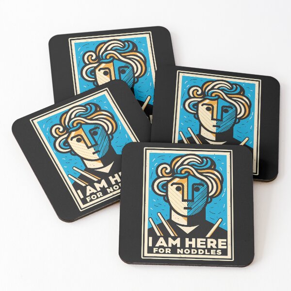 Item preview, I Am Here for Noodles – Minimalist Cubic Art Design designed and sold by OzzFrequency.